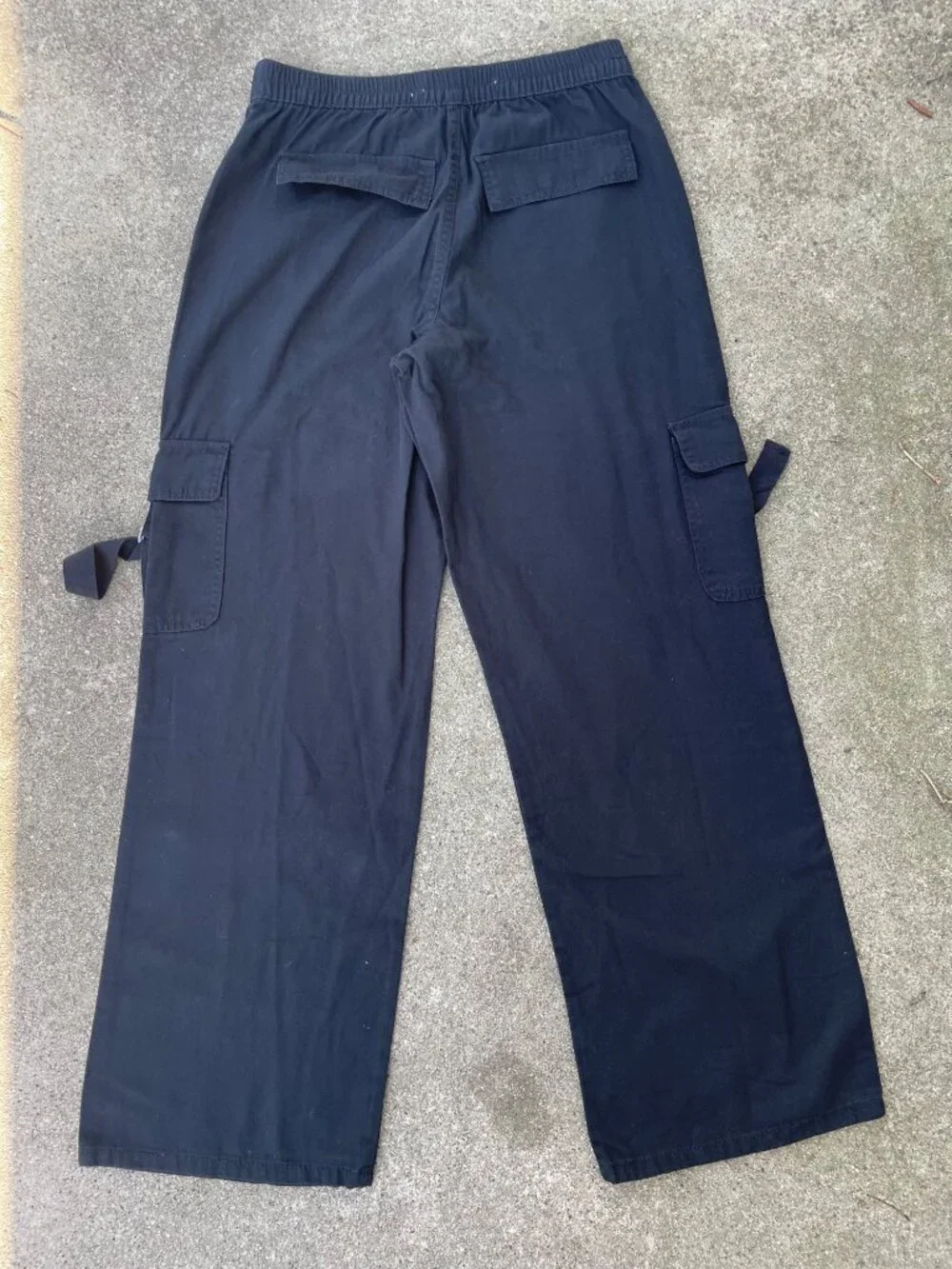 Tinseltown Black Cargo Pants Womens 7 9 M Wide Leg Baggy Y2K Utility 100% Cotton